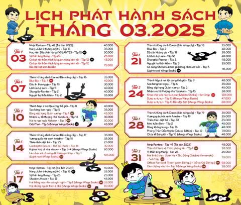 Lịch phát hành sách Kim Đồng định kì tháng 3/2025