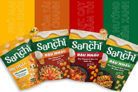 4 vị đậu phộng da cá Sanchi bán chạy nhất của công ty Tata Foods
