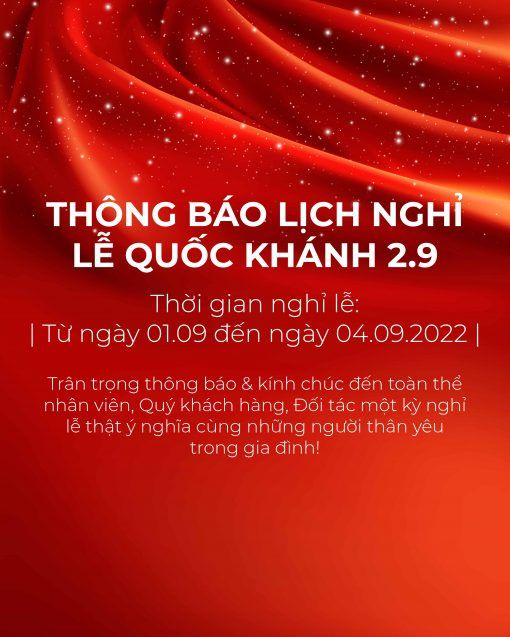 Thông báo lịch nghỉ lễ Quốc Khánh 2/9