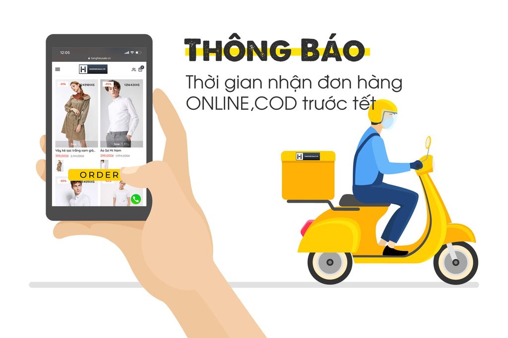 Thông Báo Thời Gian Nhận Đơn Hàng Online, COD trước tết
