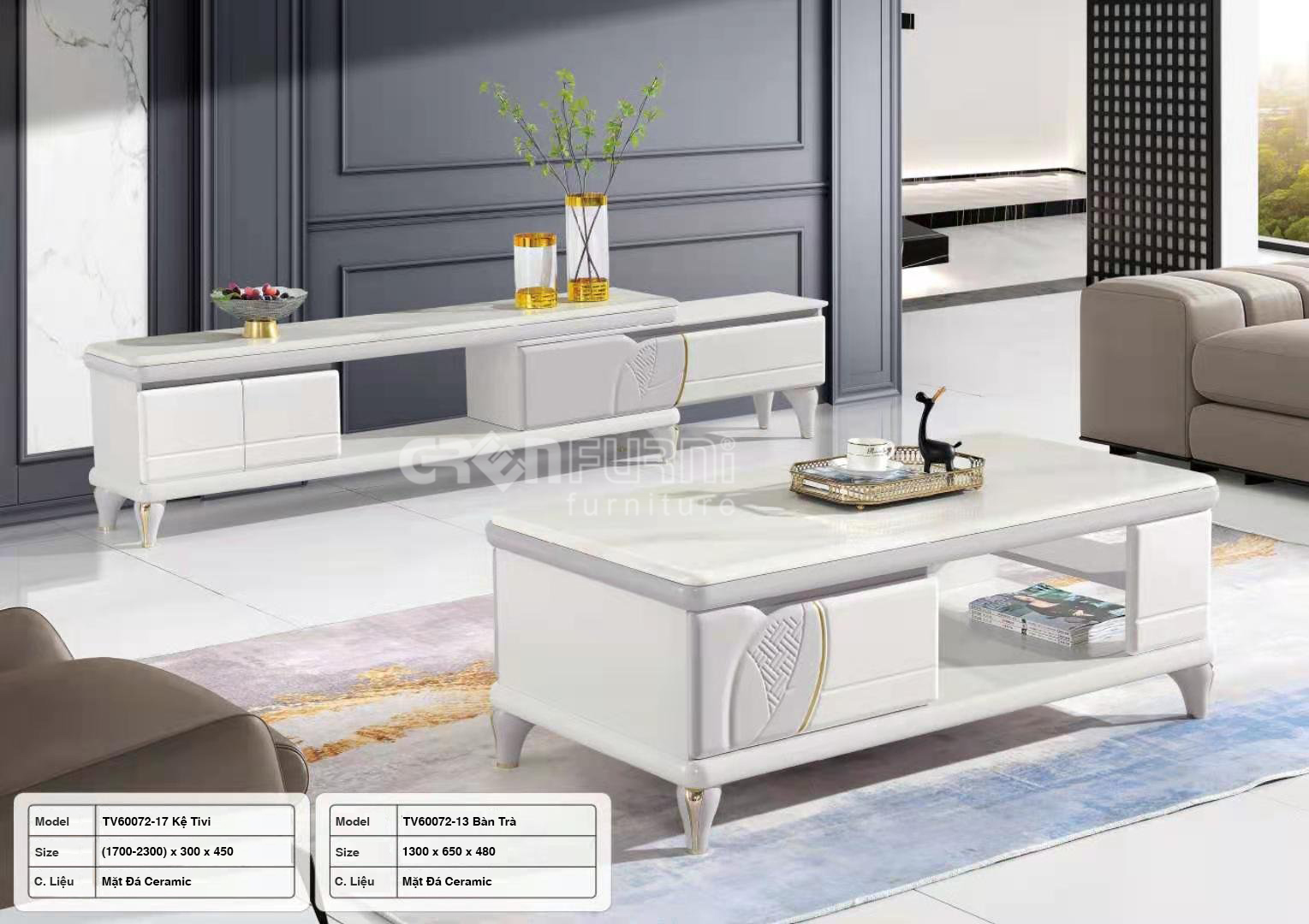 Bàn Trà Mặt Đá Hiện Đại GR072