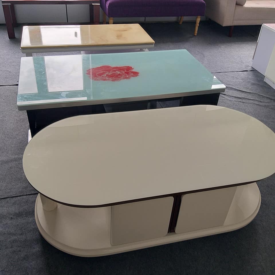 Bàn trà sofa phòng khách mặt kính 1m3 GR808
