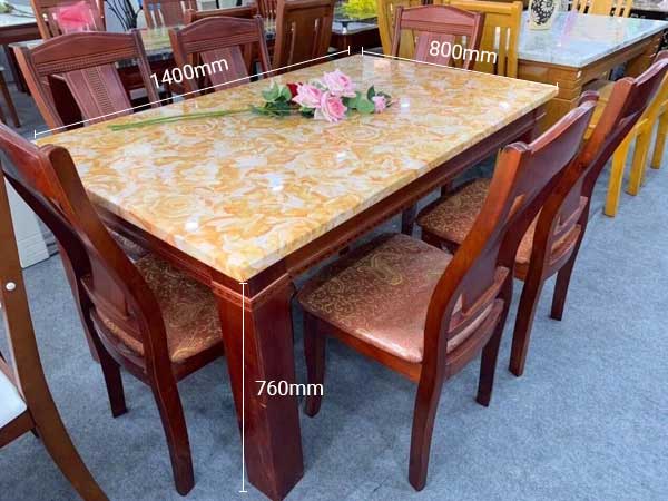 Bộ Bàn Ăn Mặt Đá 6 Ghế Bọc Nệm Nhập Khẩu GR-846