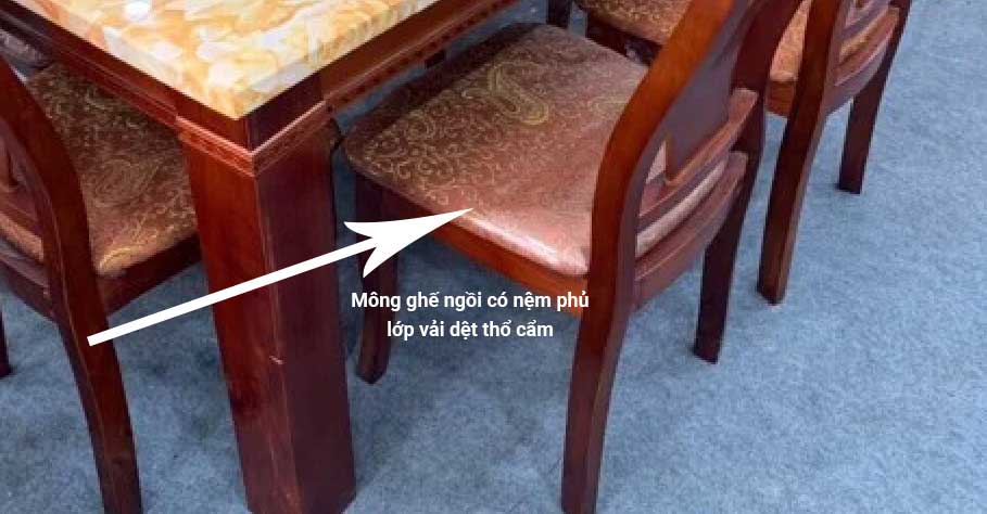 Bộ Bàn Ăn Mặt Đá 6 Ghế Bọc Nệm Nhập Khẩu GR-846