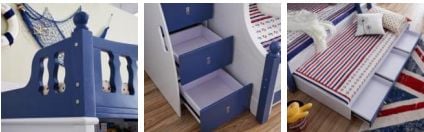 Bộ giường tầng trẻ em nhập khẩu GR611