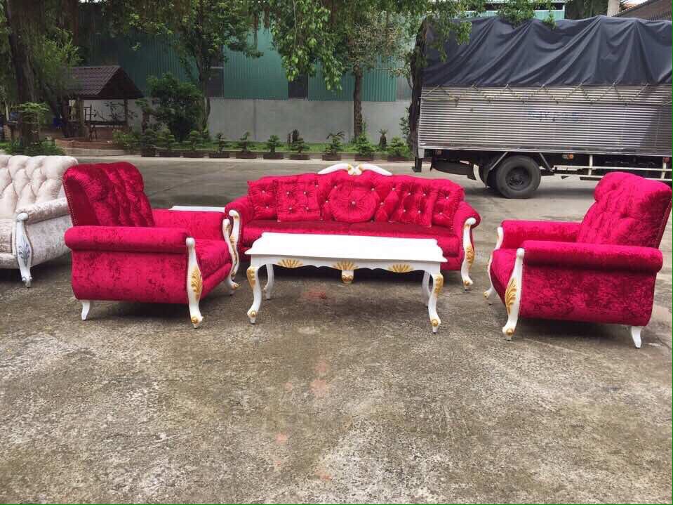 Bộ sofa đối tân cổ điển GR LuiS01 đỏ