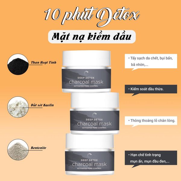 Mặt Nạ Thải Độc Cosmedica Deep Detox Charcoal Mask Activated Pore Control (50g)