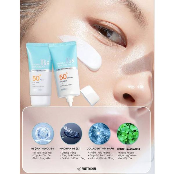 Kem Chống Nắng Pretty Skin Phục Hồi Dưỡng Trắng Hydra B5 Sun Cream SPF –  Lam Thảo Cosmetics