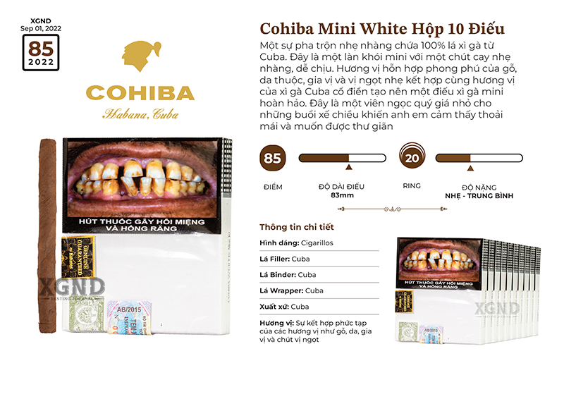 xi ga cohiba mini white