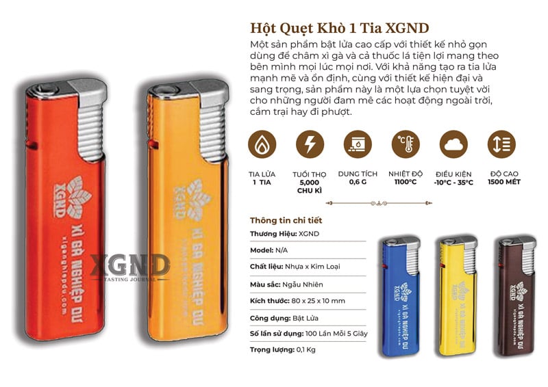 Hột Quẹt Khò 1 Tia XGND - Phụ Kiện Xì Gà Chính Hãng Giá Rẻ