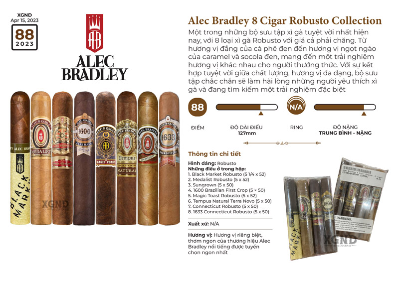 Cigar Alec Bradley 8 Cigar Robusto Collection - Lốc 8 Điếu Xì Gà Chính Hãng