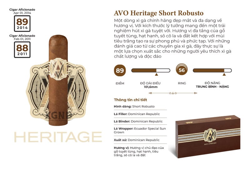 Cigar AVO Heritage Short Robusto