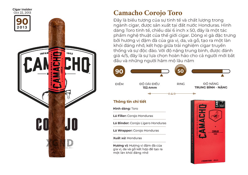 Cigar Camacho Corojo Toro - Xì Gà Chính Hãng