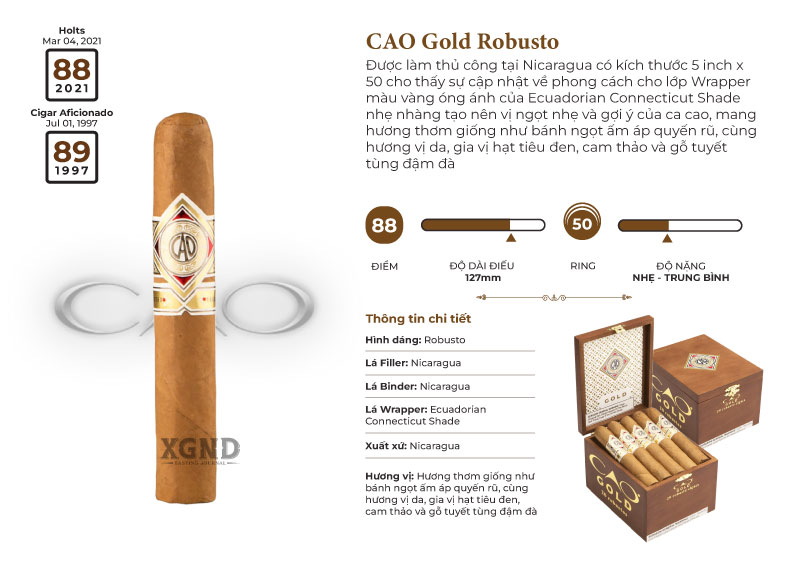 Cigar CAO Gold Robusto - Xì Gà Chính Hãng