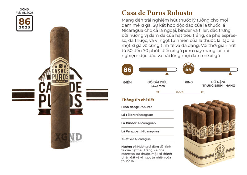 Cigar Casa de Puros Robusto - Xì Gà Chính Hãng