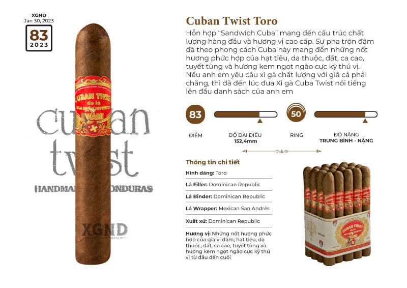 Cigar Cuban Twist Toro - Xì Gà Chính Hãng