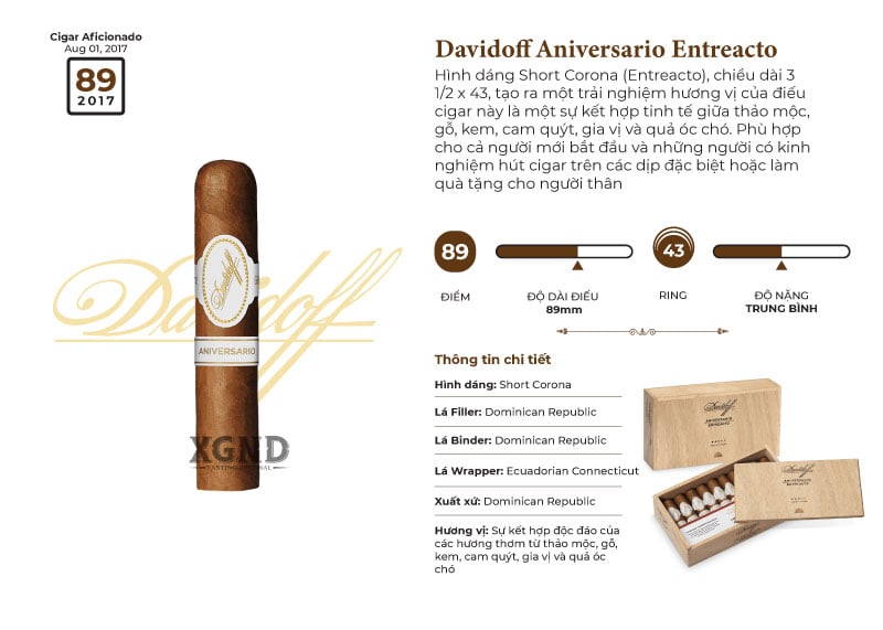 Cigar Davidoff Aniversario Entreacto - Xì Gà Chính Hãng