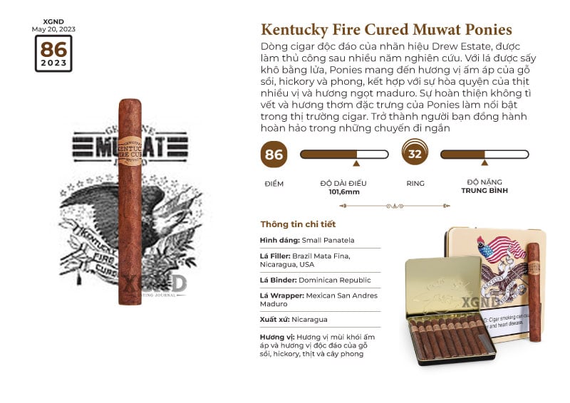 Cigar Kentucky Fire Cured Ponies - Xì Gà Chính Hãng