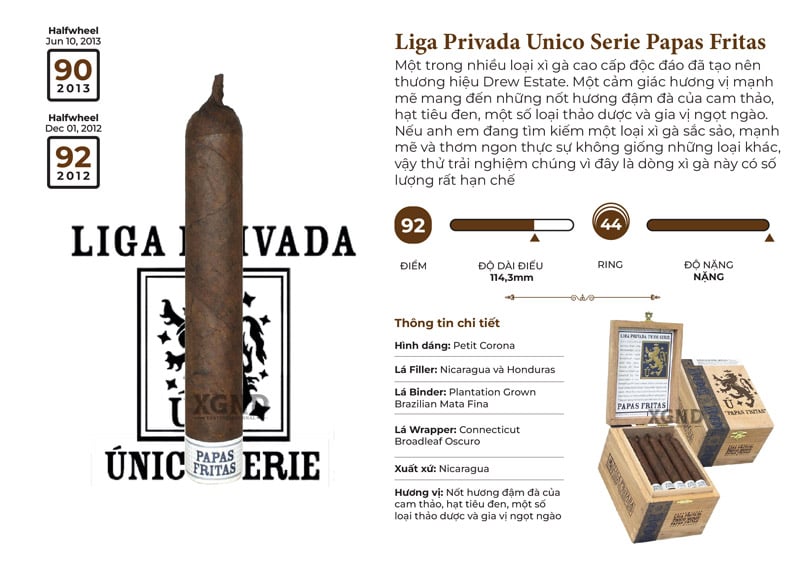 Cigar Liga Privada Unico Serie Papas Fritas - Xì Gà Chính Hãng