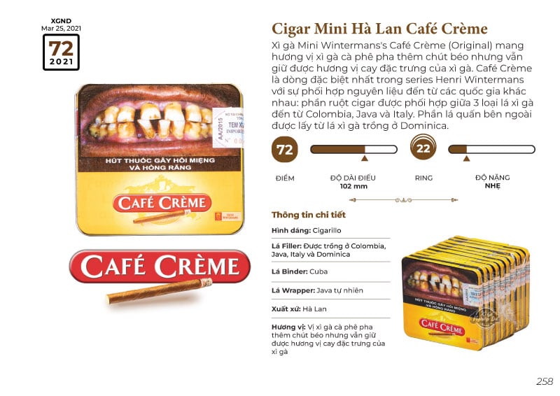 Cigar Mini Café Crème - Xì gà Mini Hà Lan Chính hãng