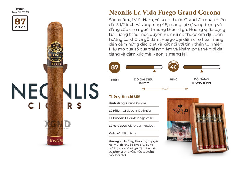 Cigar Neonlis La Vida Fuego Grand Corona - Xì Gà Chính Hãng