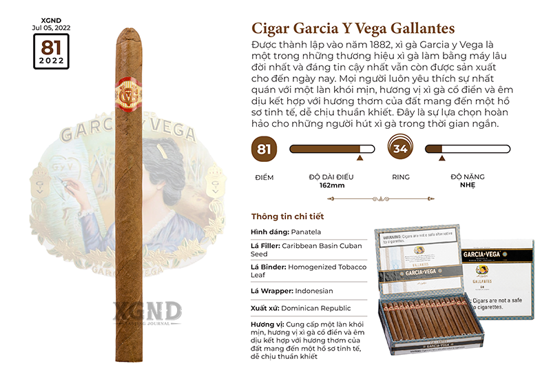 Cigar Garcia Y Vega Gallantes - Xì Gà Chính Hãng