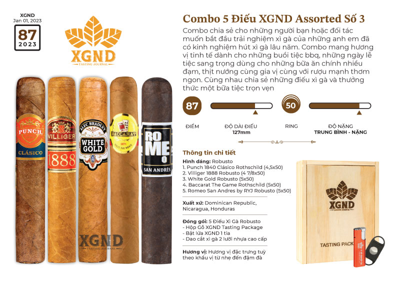 Combo 5 Điếu XGND Assorted Số 3 Chính Hãng