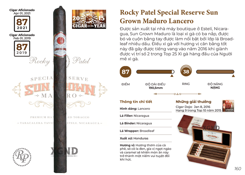 Cigar Rocky Patel Special Reserve Sun Grown Maduro Lancero - Xì Gà Chính Hãng