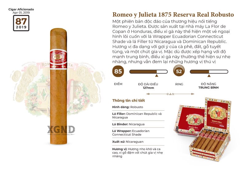 Cigar Romeo y Julieta 1875 Reserva Real Robusto