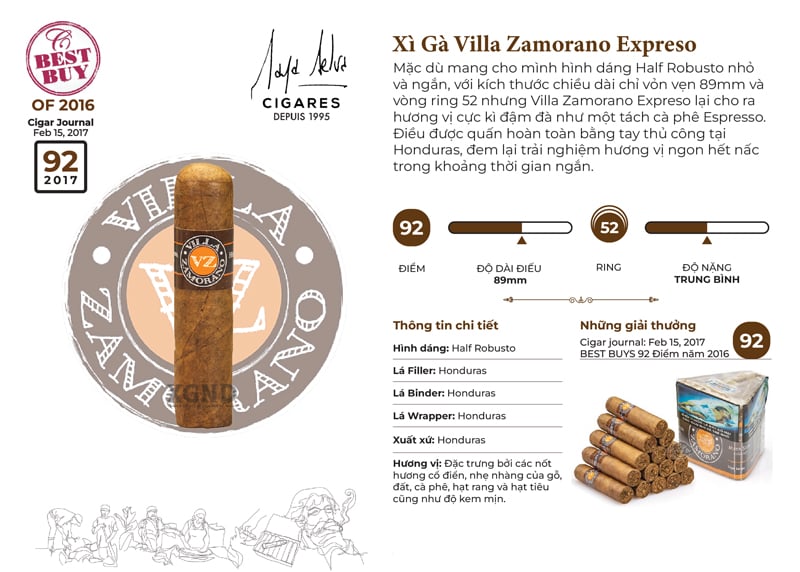 Cigar Villa Zamorano Expreso - Xì Gà Honduras Chính Hãng
