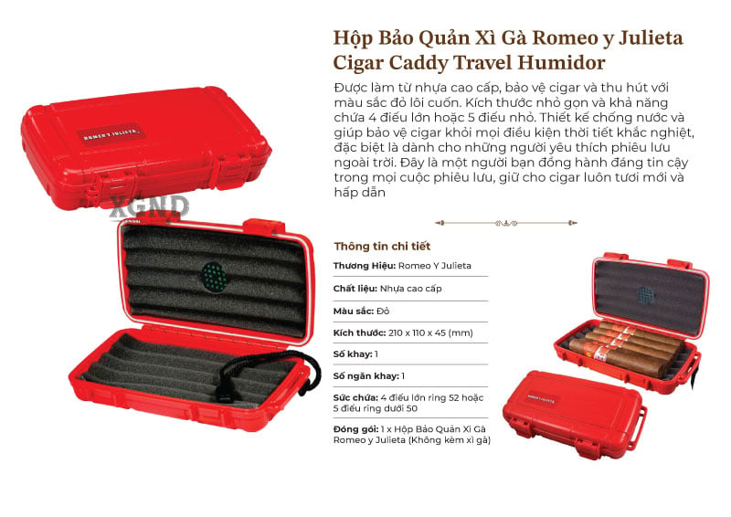 Hộp Bảo Quản Xì Gà Romeo y Julieta Cigar Caddy Travel Humidor