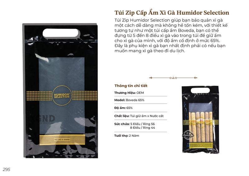 Túi Zip Cấp Ẩm Xì Gà Humidor Selection - Phụ Kiện Bảo Quản Xì Gà