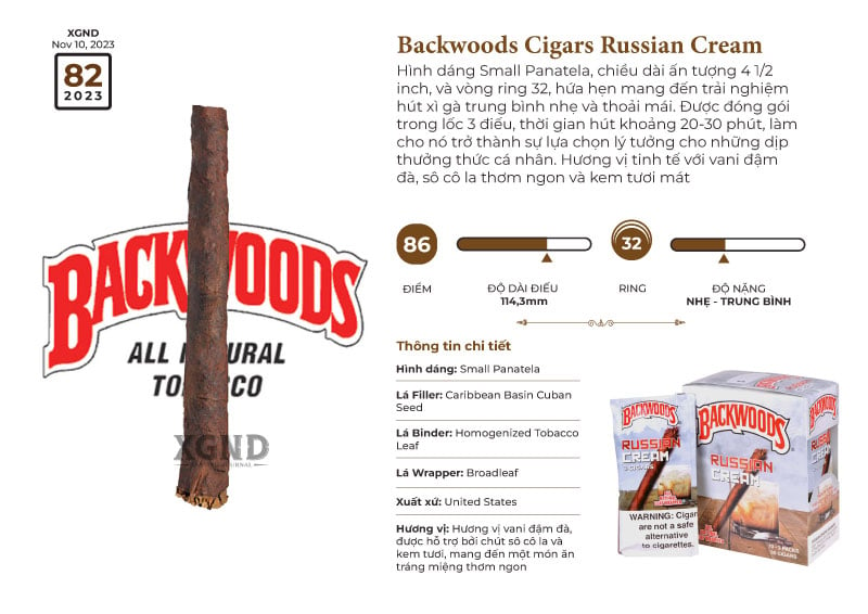 Cigar Backwoods Cigars Russian Cream - Xì Gà Chính Hãng