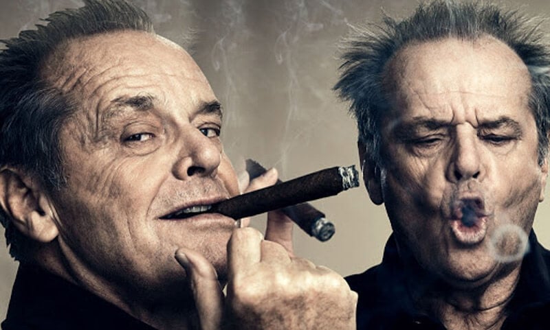Jack Nicholsons hút xì gà, diễn viên hút xì gà, xì gà người nổi tiếng, xì gà cao