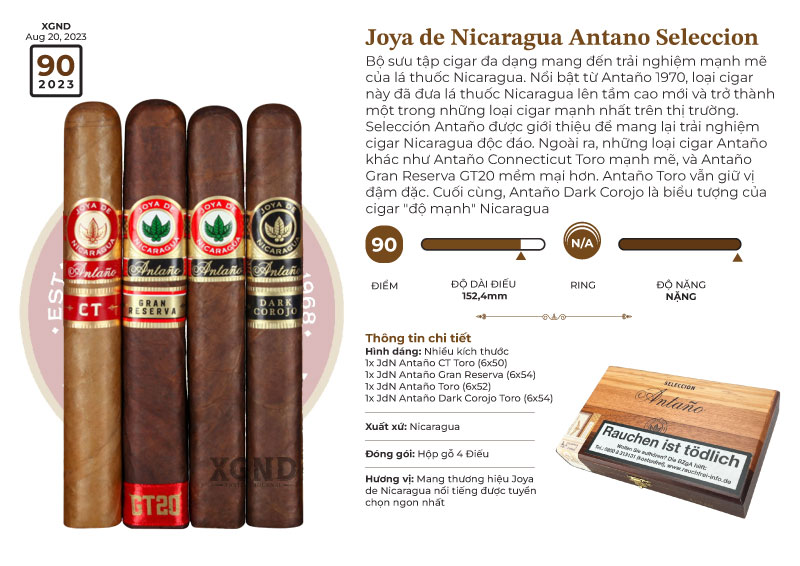 Cigar Joya de Nicaragua Antano Seleccion - Hộp 4 Điếu Xì Gà Chính Hãng
