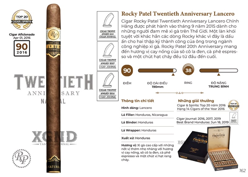 Cigar Rocky Patel Twentieth Anniversary Lancero - Xì Gà Chính Hãng