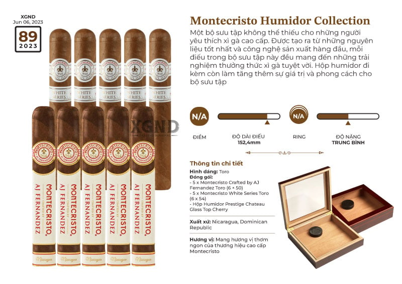 Cigar Montecristo Humidor Collection 10 Điếu Cao Cấp - Xì Gà Chính Hãng