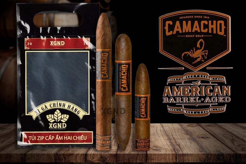 Cigar Camacho American Barrel Aged Figurado Assortment Collection - Pack 3 Điếu Xì Gà Chính Hãng