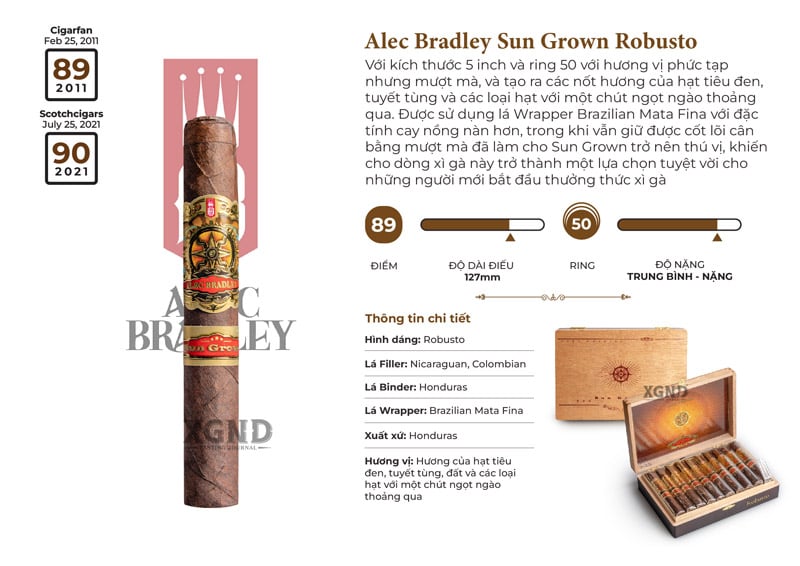 Cigar Alec Bradley Sun Grown Robusto - Xì Gà Chính Hãng