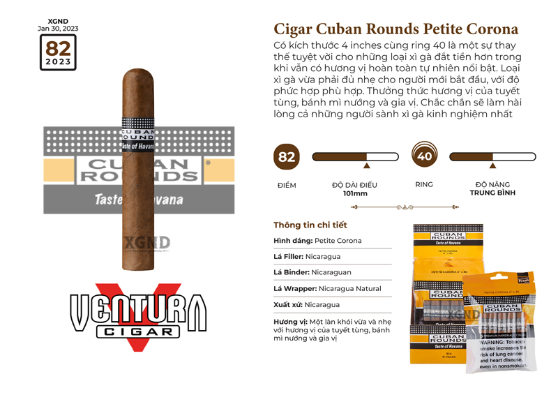 Cigar Cuban Rounds Petite Corona - Xì Gà Chính Hãng