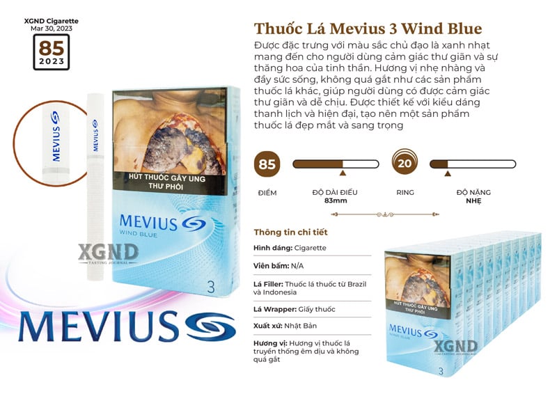 Thuốc Lá Mevius 3 Wind Blue - Thuốc Lá Chính Hãng