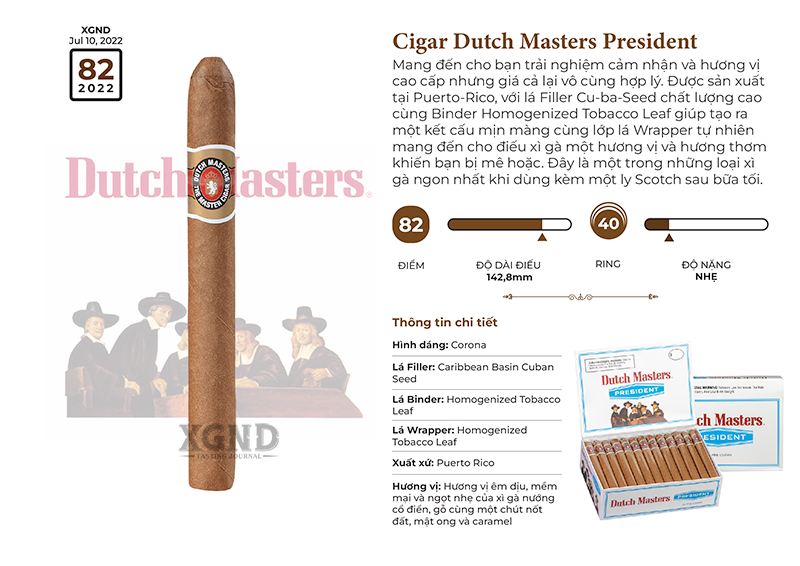 Cigar Dutch Masters President - Xì Gà Chính Hãng