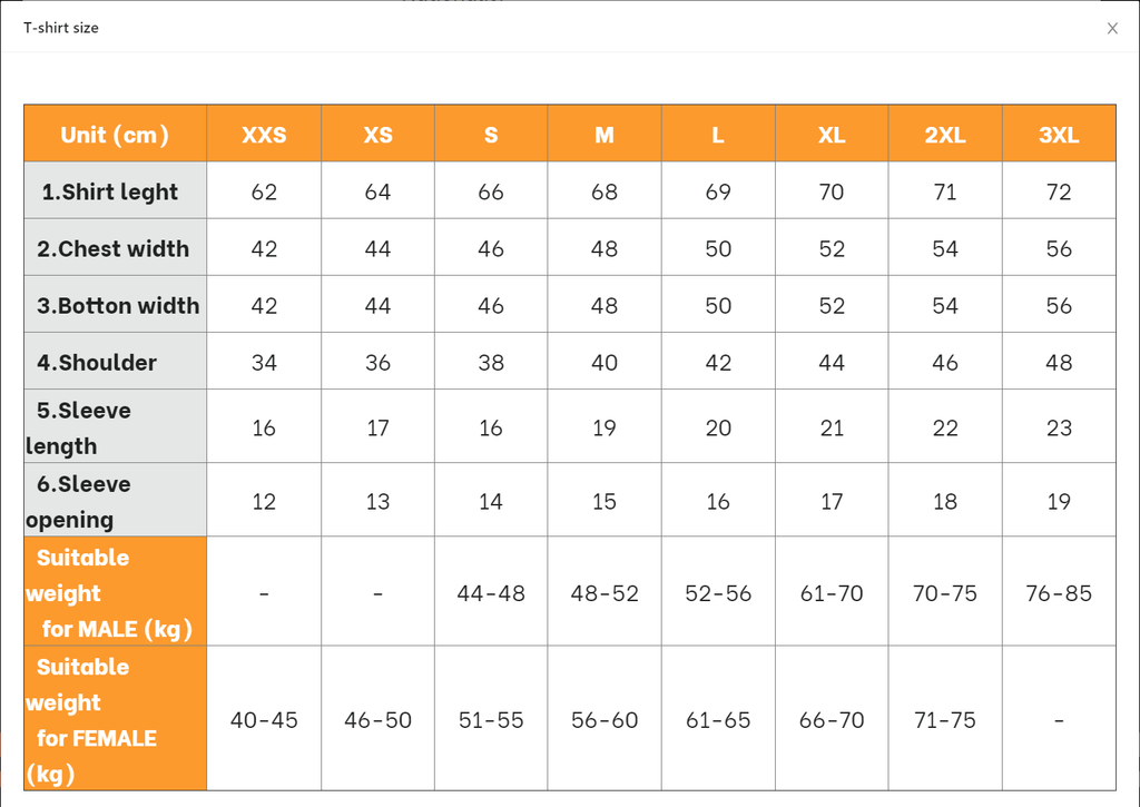 QUY ĐỊNH VỀ SIZE ÁO TẠI HỆ THỐNG GIẢI CỦA RACE JUNGLE