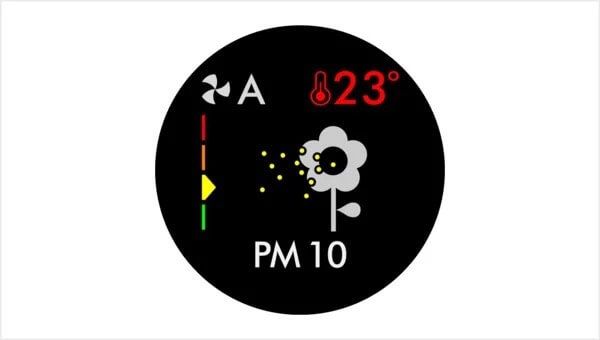 chi số pm10 trên máy lọc không khí dyson