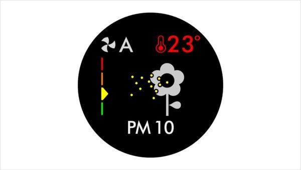 chỉ số pm10trên máy lọc không khí dyson tp09