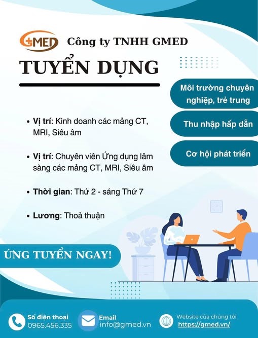 TUYỂN VỊ TRÍ NHÂN VIÊN KINH DOANH và CHUYÊN VIÊN ỨNG DỤNG LÂM SÀNG