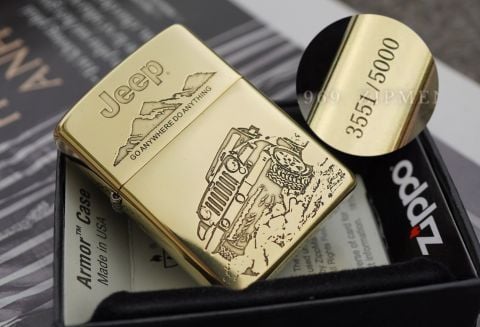 Review chiếc bật lửa zippo armor đồng thau chủ đề xe oto Jeep limited.