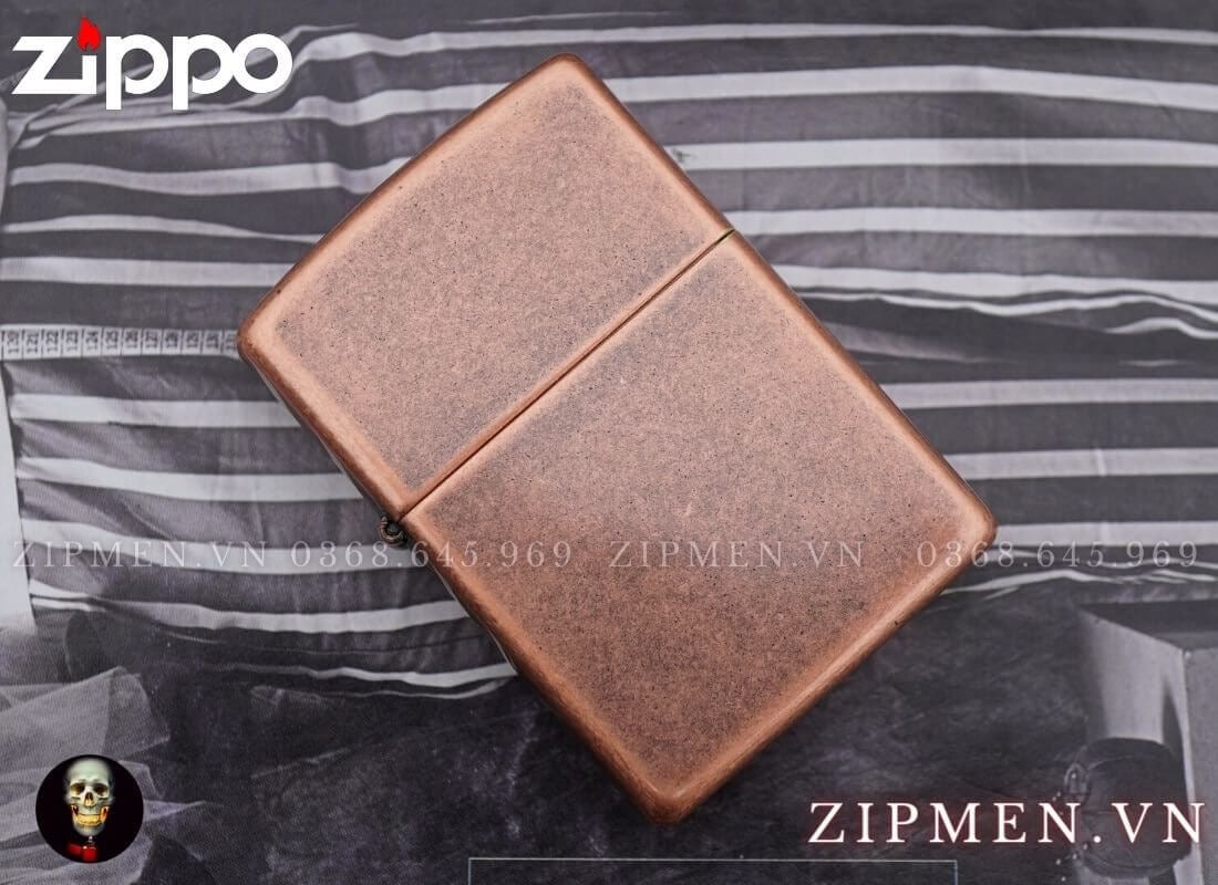 Zippo 301FB antique copper đồng đỏ giả cổ | zippo mạ đồng đỏ cao cấp chính hãng