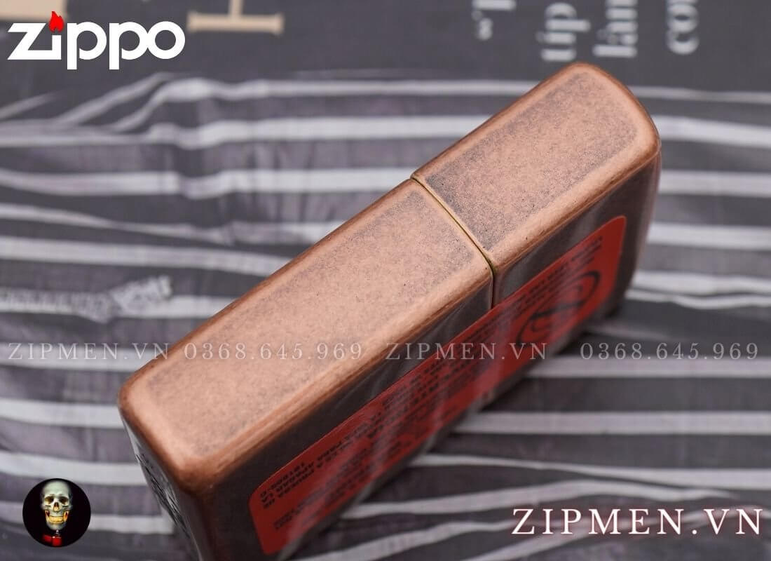 Zippo 301FB antique copper đồng đỏ giả cổ | zippo mạ đồng đỏ cao cấp chính hãng