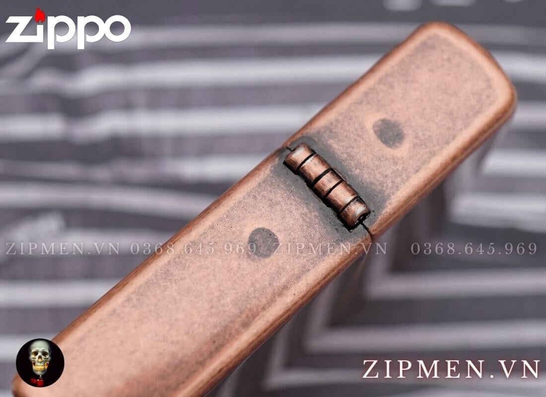 Zippo 301FB antique copper đồng đỏ giả cổ | zippo mạ đồng đỏ cao cấp chính hãng